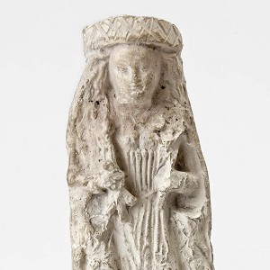  Tonstatuette der Hl. Ursula mit ihren Gefährtinnen Siegburg, um 1500, weißer Pfeifenton,  H. 13,1 cm, Inv.-Nr. E 55 © Rheinisches Bildarchiv 